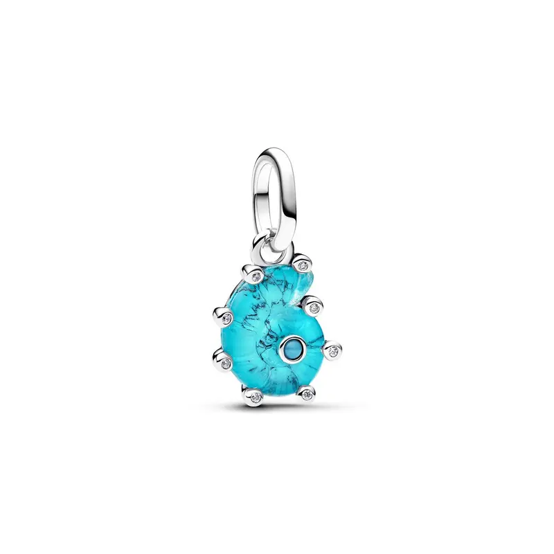 Pandora Blauwe Muranoglas Zeeslak Hangende Bedel zilver 793900C01