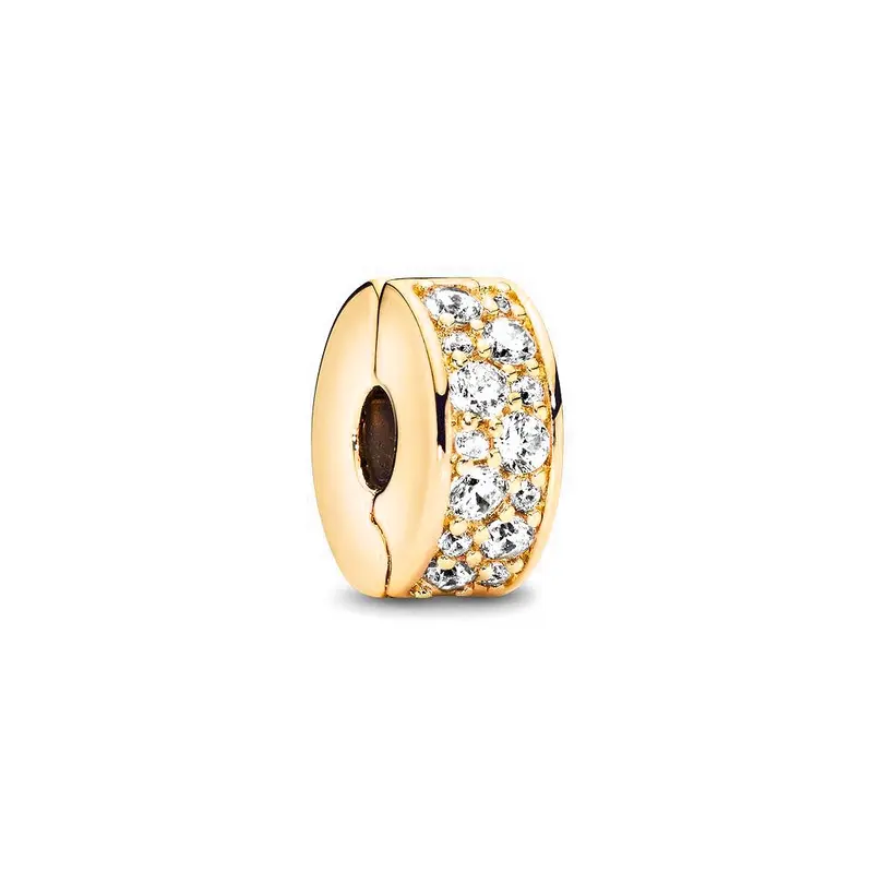 Pandora Clear pavé clipbedel goudverguld 768658C01