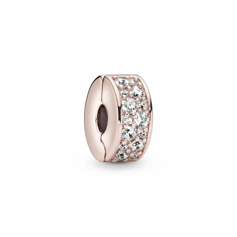 Pandora Clear pavé clipbedel roségoudverguld 781817CZ