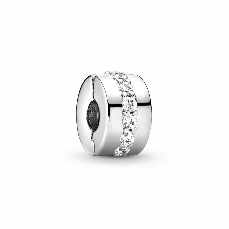 Pandora Clear Sparkling Row Clip Bedel zilver 791972CZ