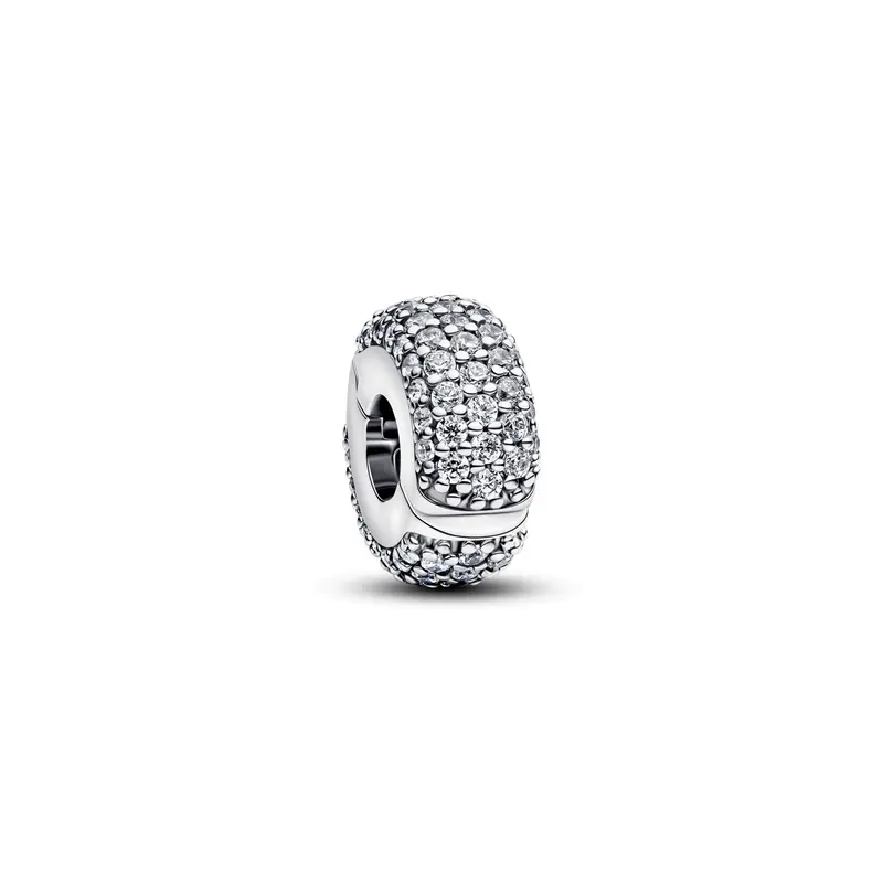 Pandora Clipbedel pavé hart zilver 794032C01