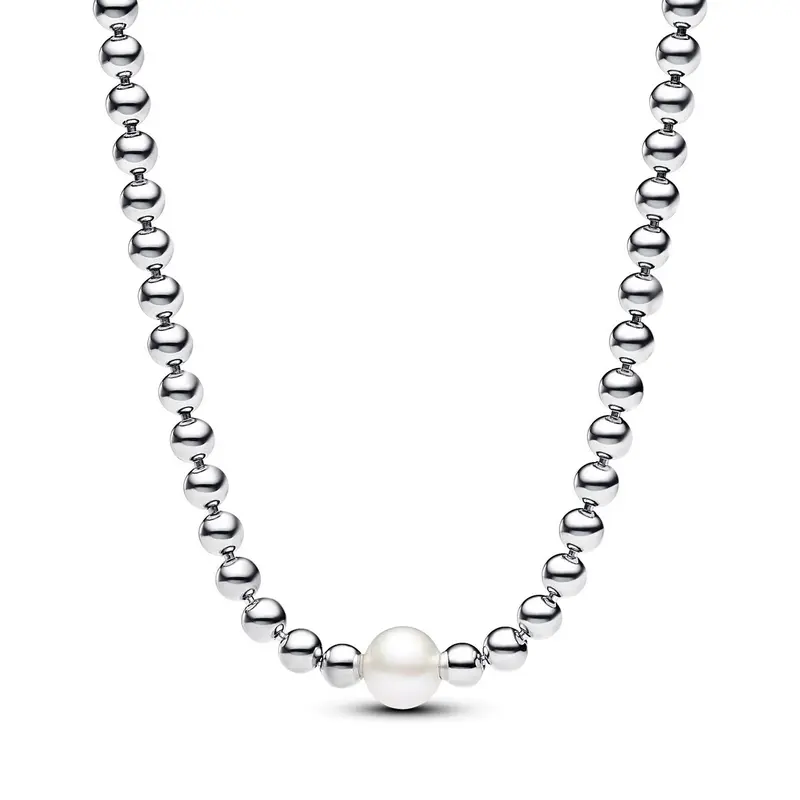 Pandora Collier met behandelde gecultiveerde zoetwaterparels en kralen zilver 393176C01