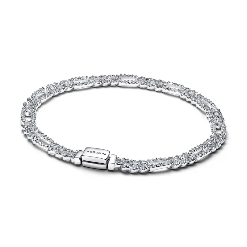 Pandora Cubaanse schakelarmband met ovalen schakels zilver 594227C01