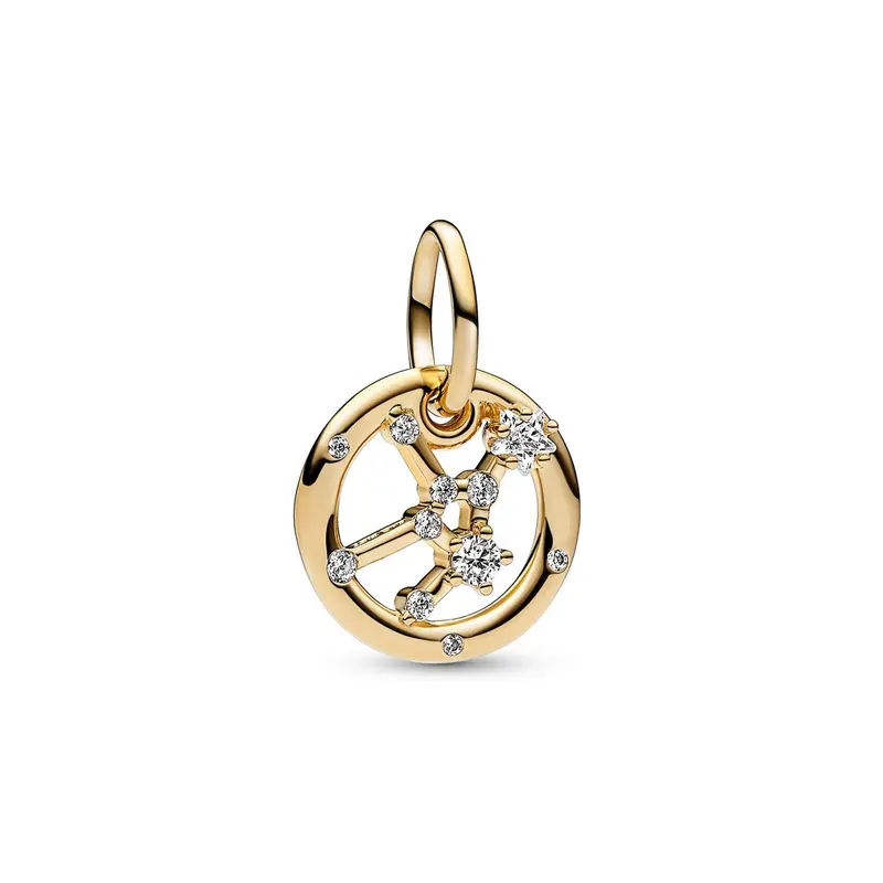Pandora Dierenriem hangende bedel Maagd goudverguld 762715C01