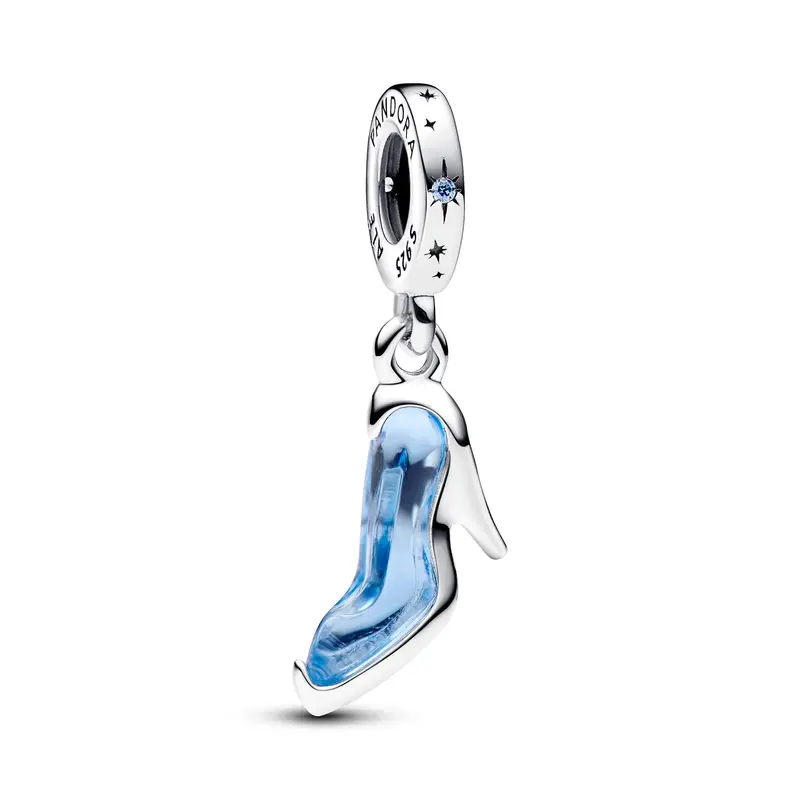 Pandora Disney Assepoester glazen muiltje hangende bedel zilver 793071C01