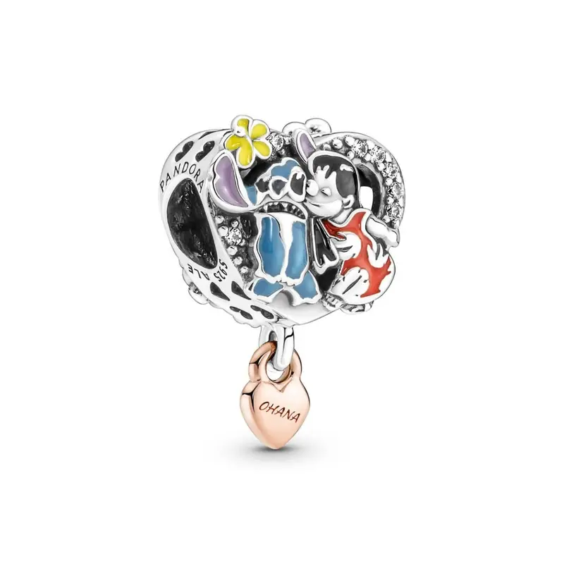 Pandora Disney Lilo & Stitch Ohana Bedel bicolor zilver en roségoudverguld 781682C01