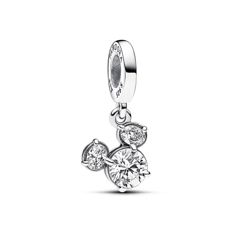 Pandora Disney Mickey Mouse Sprankelend Hoofd Silhouet Hangende Bedel zilver 793031C01