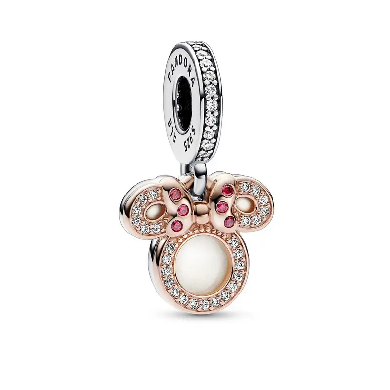 Pandora Disney Minnie Mouse Silhouet Dubbele Hangende Bedel bicolor zilver en roségoudverguld 782615C01