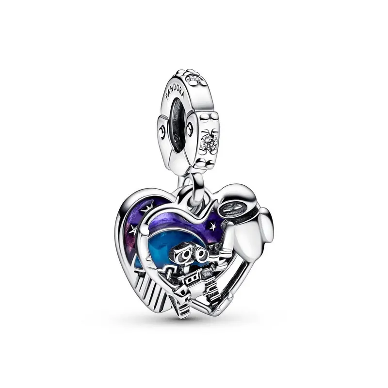 Pandora Disney Pixar Wall-E & Eve Glow-in-the-Dark Hangende Bedel zilver 792518C01