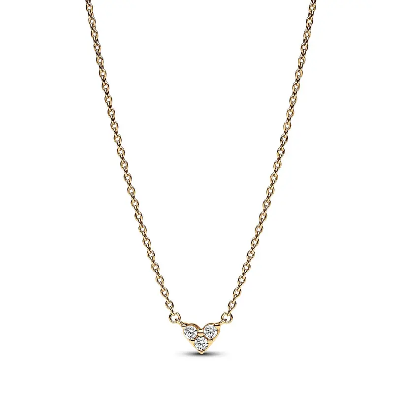 Pandora Drie Stenen Hart Halsketting goudverguld 363014C01