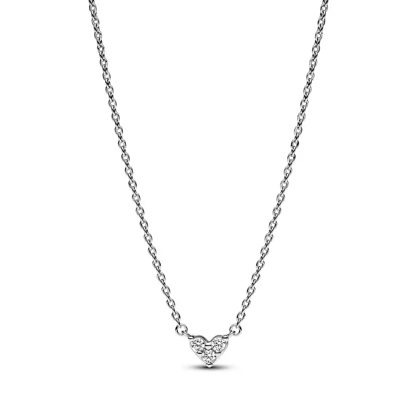 Pandora Drie Stenen Hart Halsketting zilver 393014C01