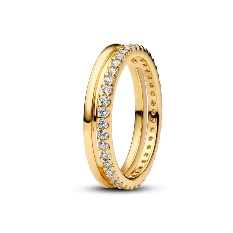 Pandora Dubbele Band Ring goudverguld 163799C01