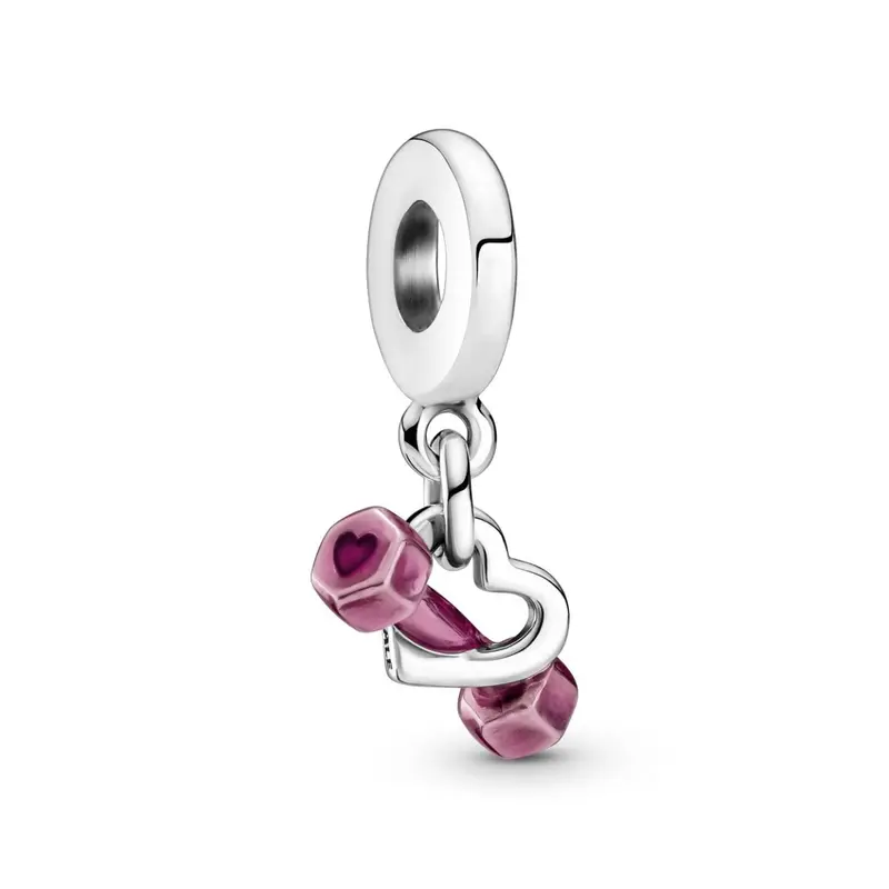 Pandora Dumbbell & Hart Hangende Bedel zilver 799545C01