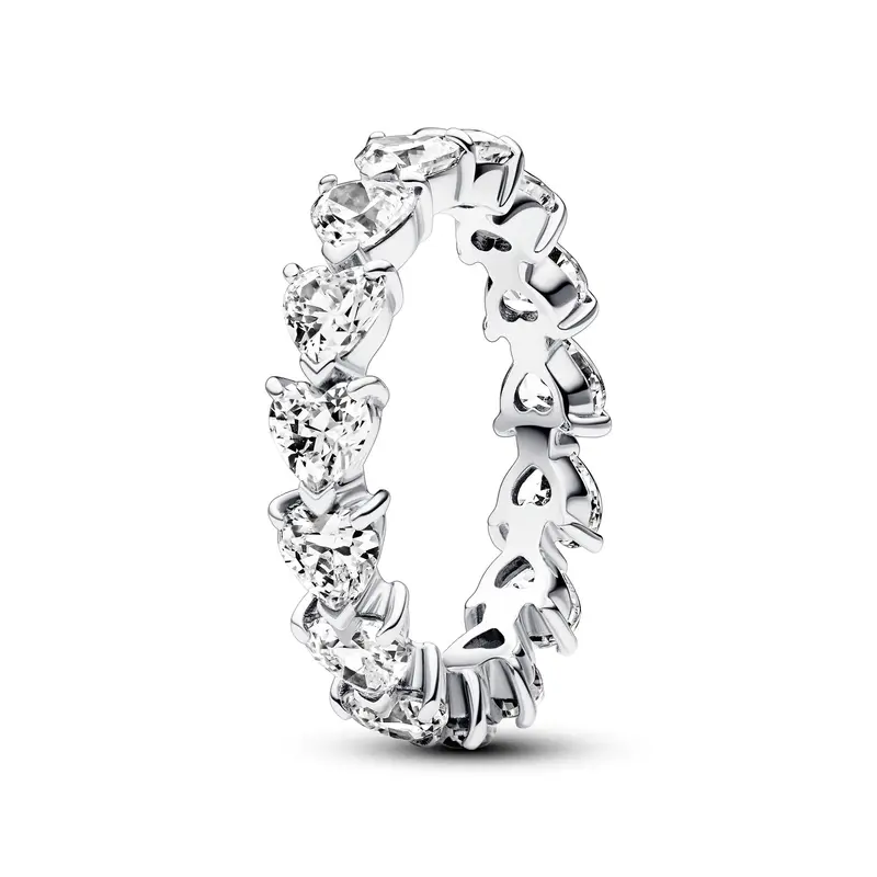 Pandora Eternity-ring met hartenrij zilver 193103C01