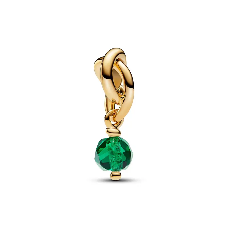 Pandora Facetgeslepen Groene Oneindigheidscirkel Hangende Bedel goudverguld 763462C05