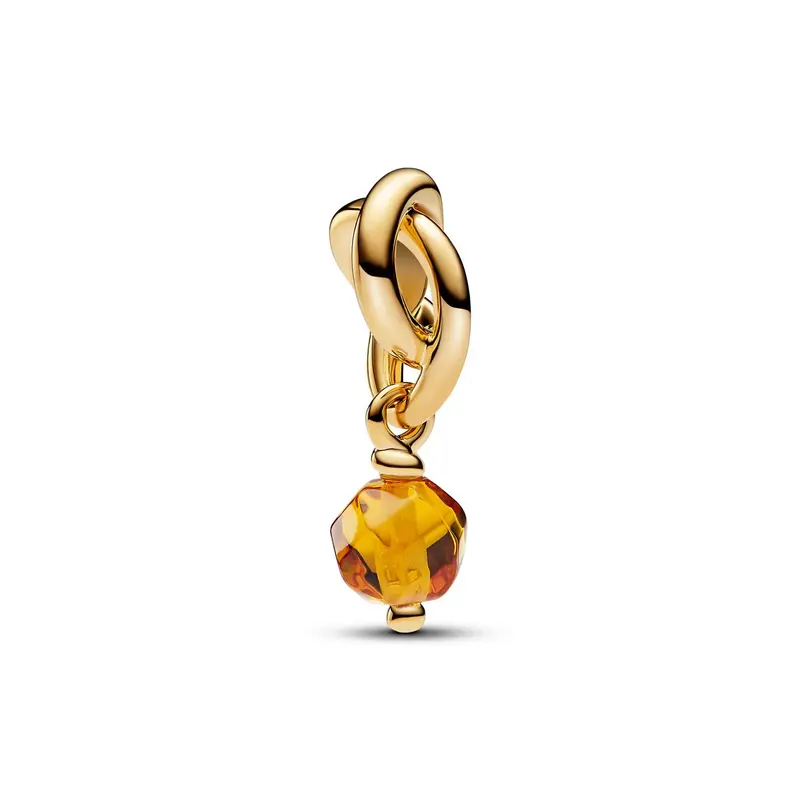 Pandora Facetgeslepen Honingkleurige Oneindigheidscirkel Hangende Bedel goudverguld 763462C11