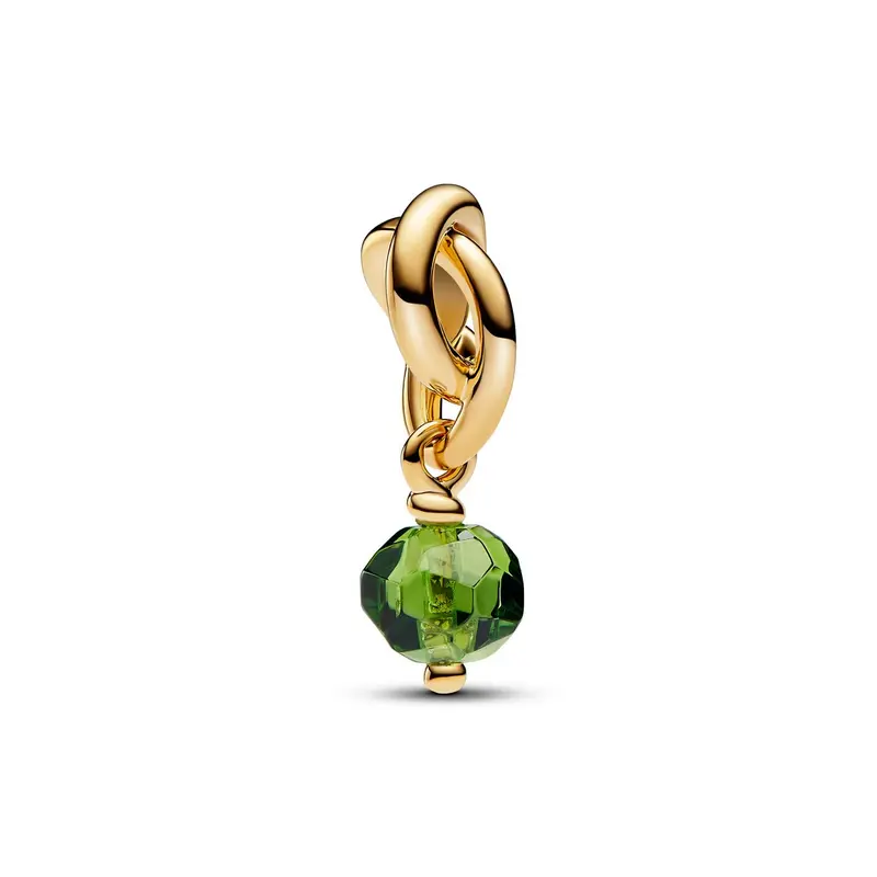 Pandora Facetgeslepen Lentegroene Oneindigheidscirkel Hangende Bedel goudverguld 763462C08