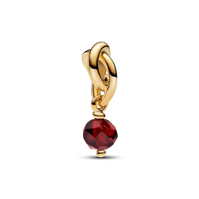 Pandora Facetgeslepen Rode Oneindigheidscirkel Hangende Bedel goudverguld 763462C01