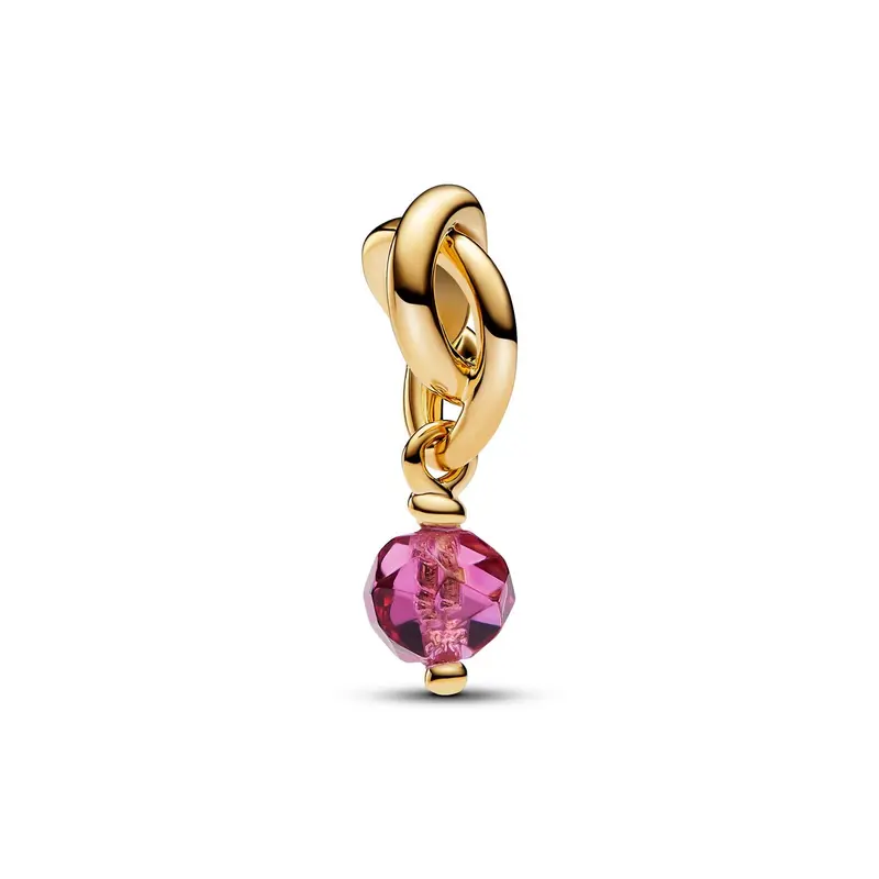 Pandora Facetgeslepen Roze Oneindigheidscirkel Hangende Bedel goudverguld 763462C10