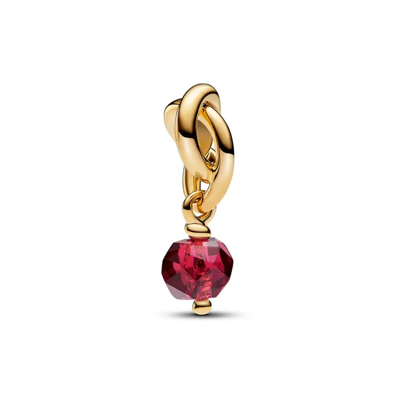 Pandora Facetgeslepen True Red Oneindigheidscirkel Hangende Bedel goudverguld 763462C07