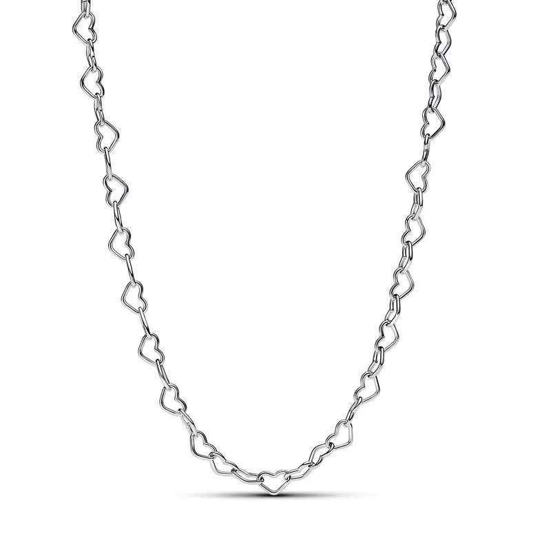 Pandora Geschakelde Harten Halsketting zilver 393334C00