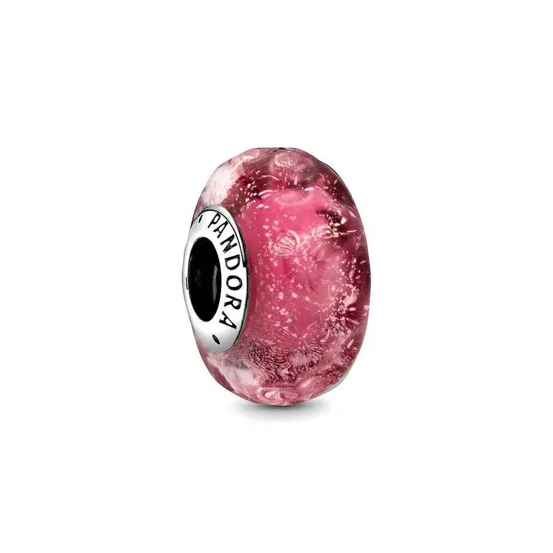 Pandora Golvende Fancy Roze Muranoglazen Bedel zilver 798872C00