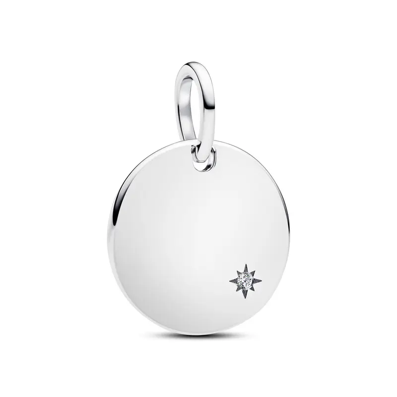 Pandora Graveerbare hanger met in het laboratorium gekweekte diamant zilver 394012C01
