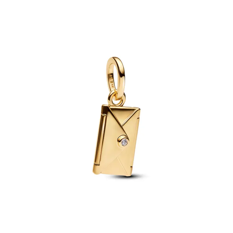 Pandora Graveerbare & Te Openen Envelop Hangende Bedel goudverguld 764421C01
