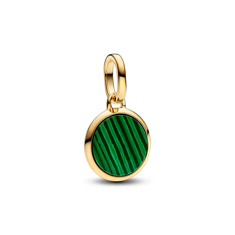 Pandora Groene Graveerbare Mini Medaillonbedel goudverguld 763389C01