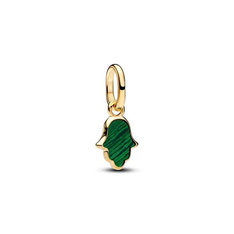 Pandora Groene Hamsa Hand Mini Hangende Bedel goudverguld 764612C01