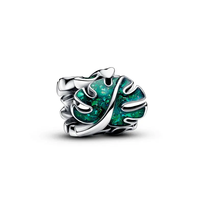 Pandora Groene Monstera Bladeren Bedel zilver 793332C01