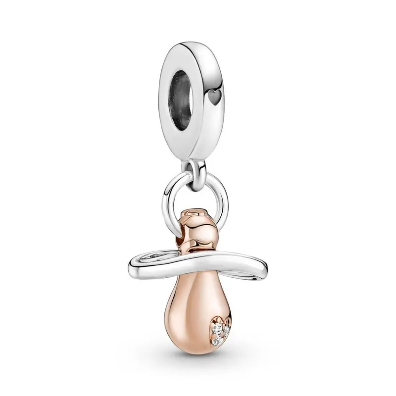Pandora Hangende Bedel Fopspeen bicolor zilver en roségoudverguld 781490C01