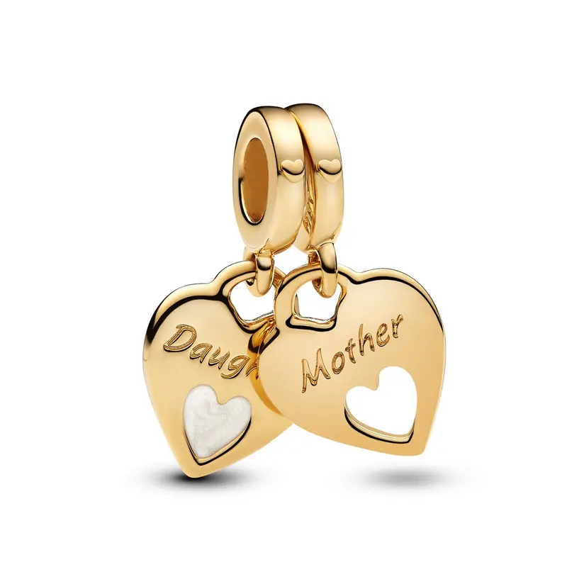 Pandora Hangende Bedel Gedeeld Dubbel Hart goudverguld 769187C01