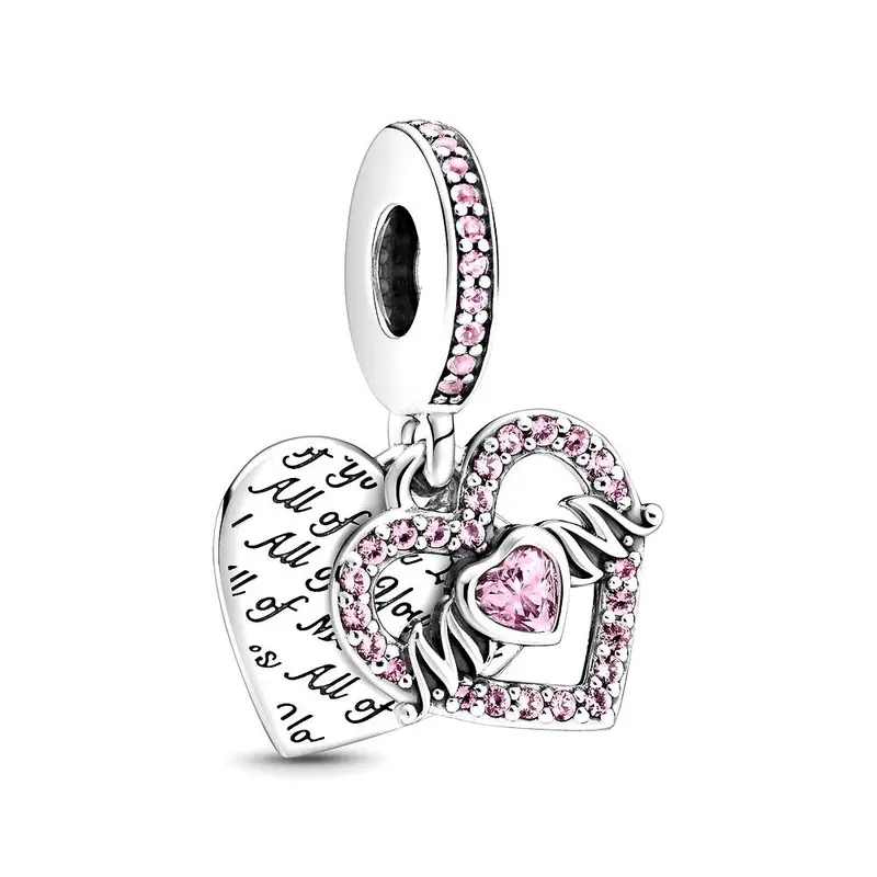Pandora Hangende Bedel Hart met Tekst Mum zilver 799402C01