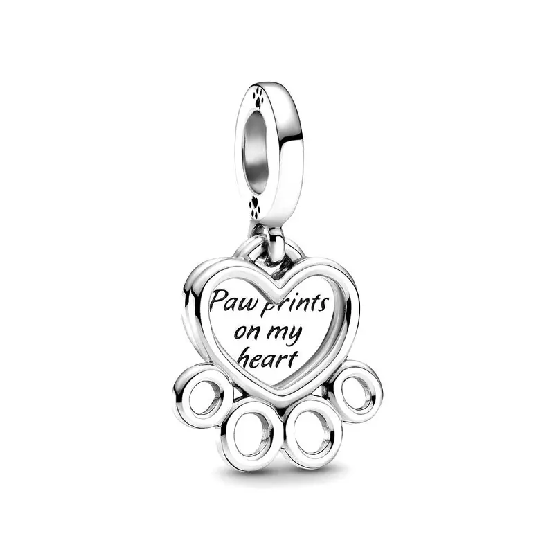 Pandora Hangende Bedel Harten & Pootafdruk zilver 799360C00