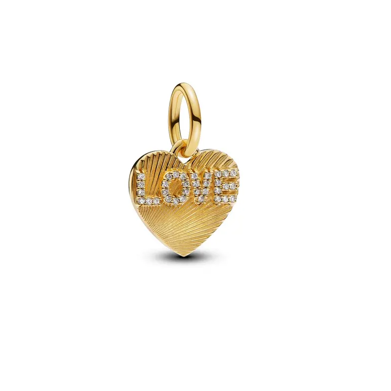Pandora Hangende bedel met graveerbaar love-hart goudverguld 763604C01