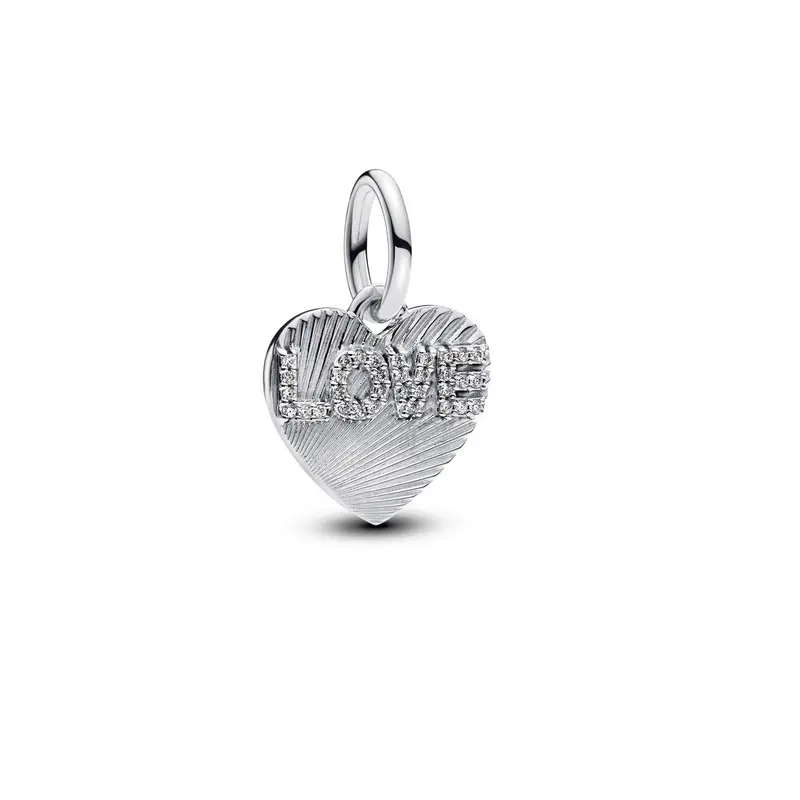 Pandora Hangende bedel met graveerbaar love-hart zilver 793604C01