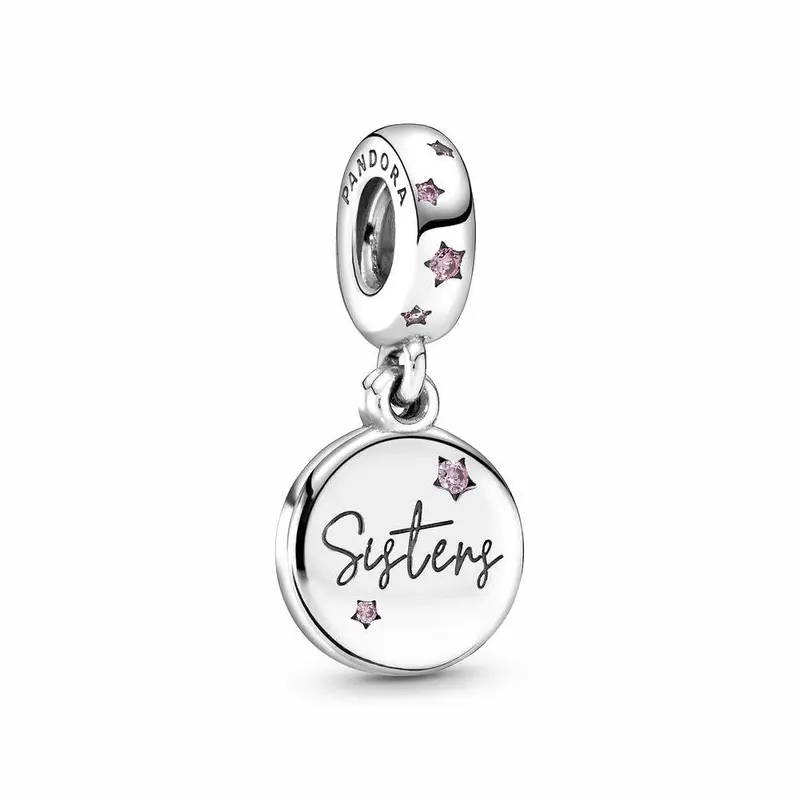 Pandora Hangende Bedel met Tekst Forever Sisters zilver 798012FPC
