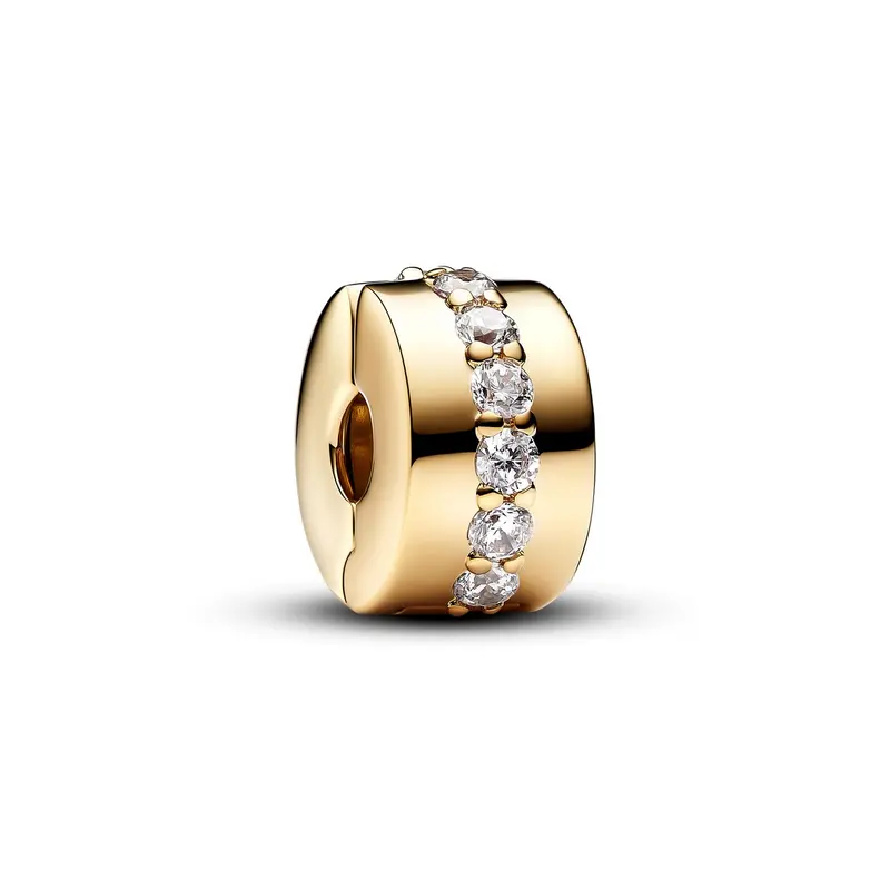 Pandora Heldere Sprankelende Rij Clipbedel goudverguld 761972C01