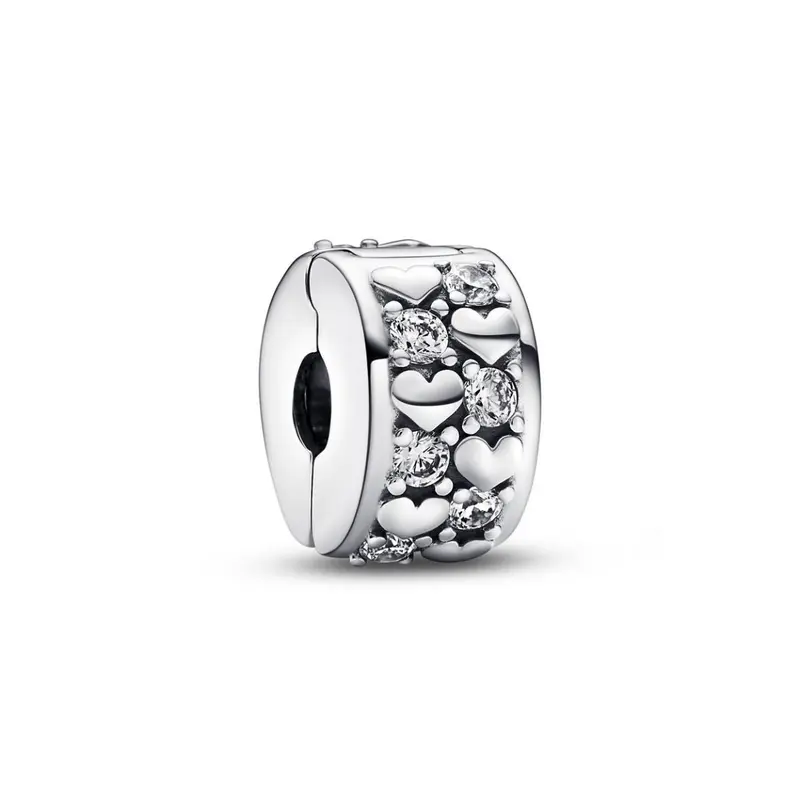Pandora Infinite Hearts Sparkling Clipbedel zilver 792235C01