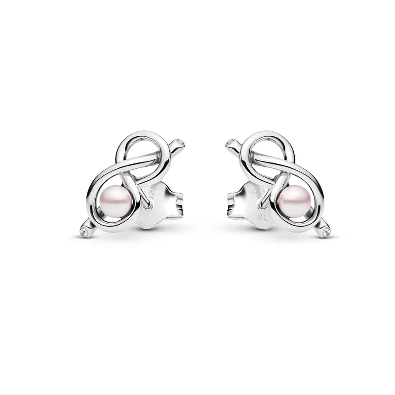 Pandora Infinity Knot-oorbellen zilver 293761C01
