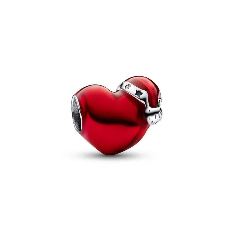 Pandora Kerstbedel Metallic Rood Hart zilver 792336C01