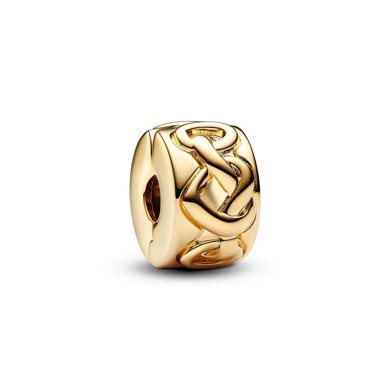 Pandora Knotted Hearts Clip Bedel goudverguld 768035C00