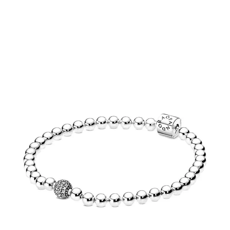 Pandora Kralen & Pavé Armband zilver 598342CZ