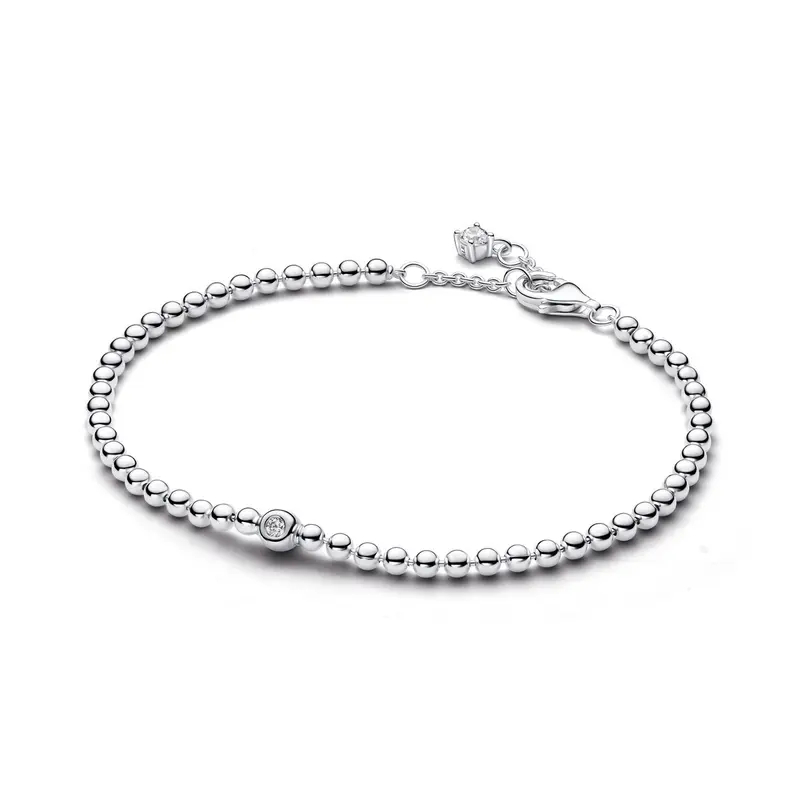 Pandora Kralen & Sprankelende Stenen Armband zilver 594822C01
