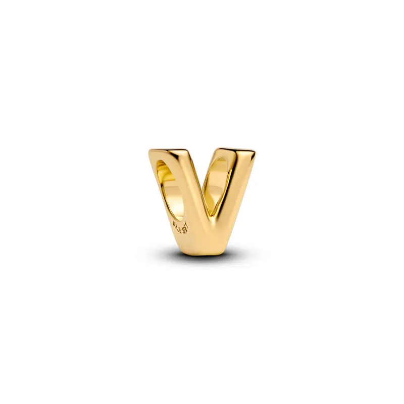 Pandora Letter V Alfabetbedel goudverguld 763968C00