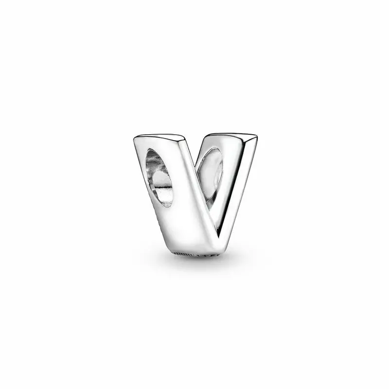 Pandora Letter V Alfabetbedel zilver 797476