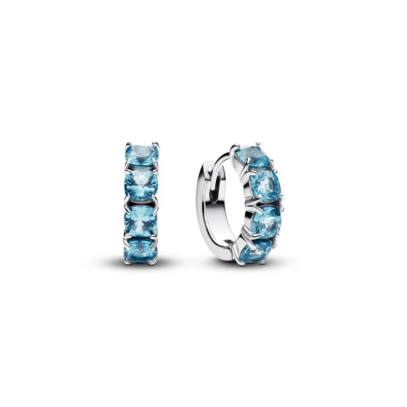 Pandora Lichtblauwe oorbellen zilver 293851C01