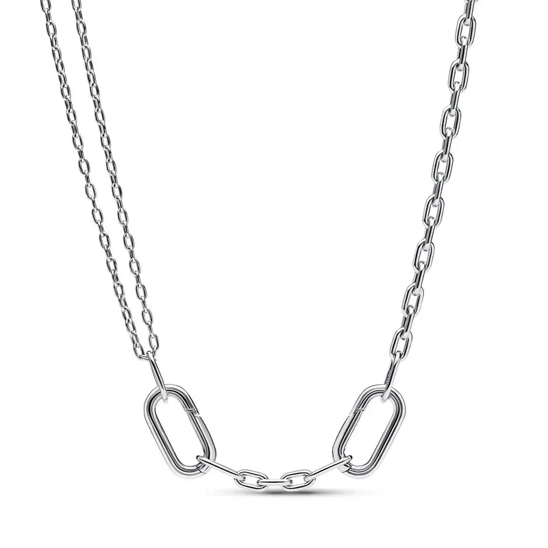 Pandora ME Dubbele Schakel Halsketting zilver 392303C00