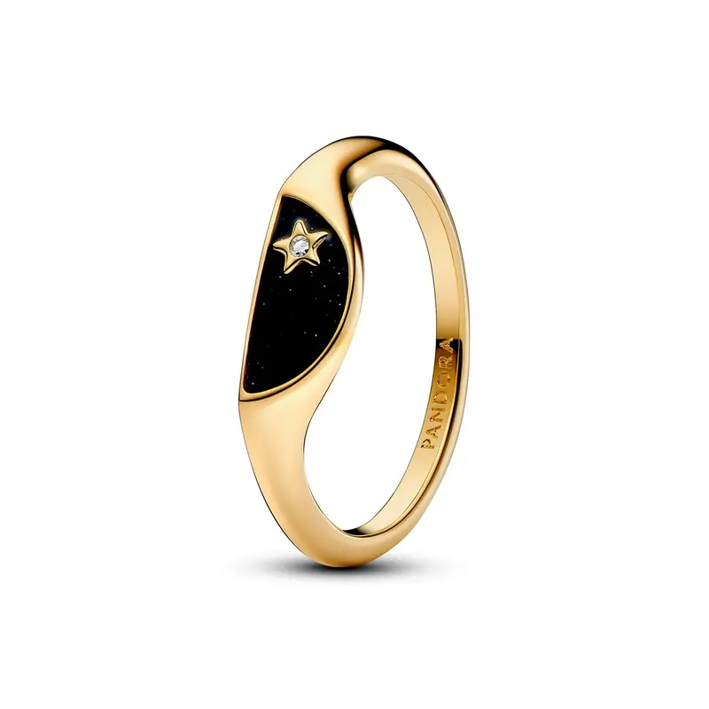 Pandora ME Halve Emaille Zegelring goudverguld 163325C01
